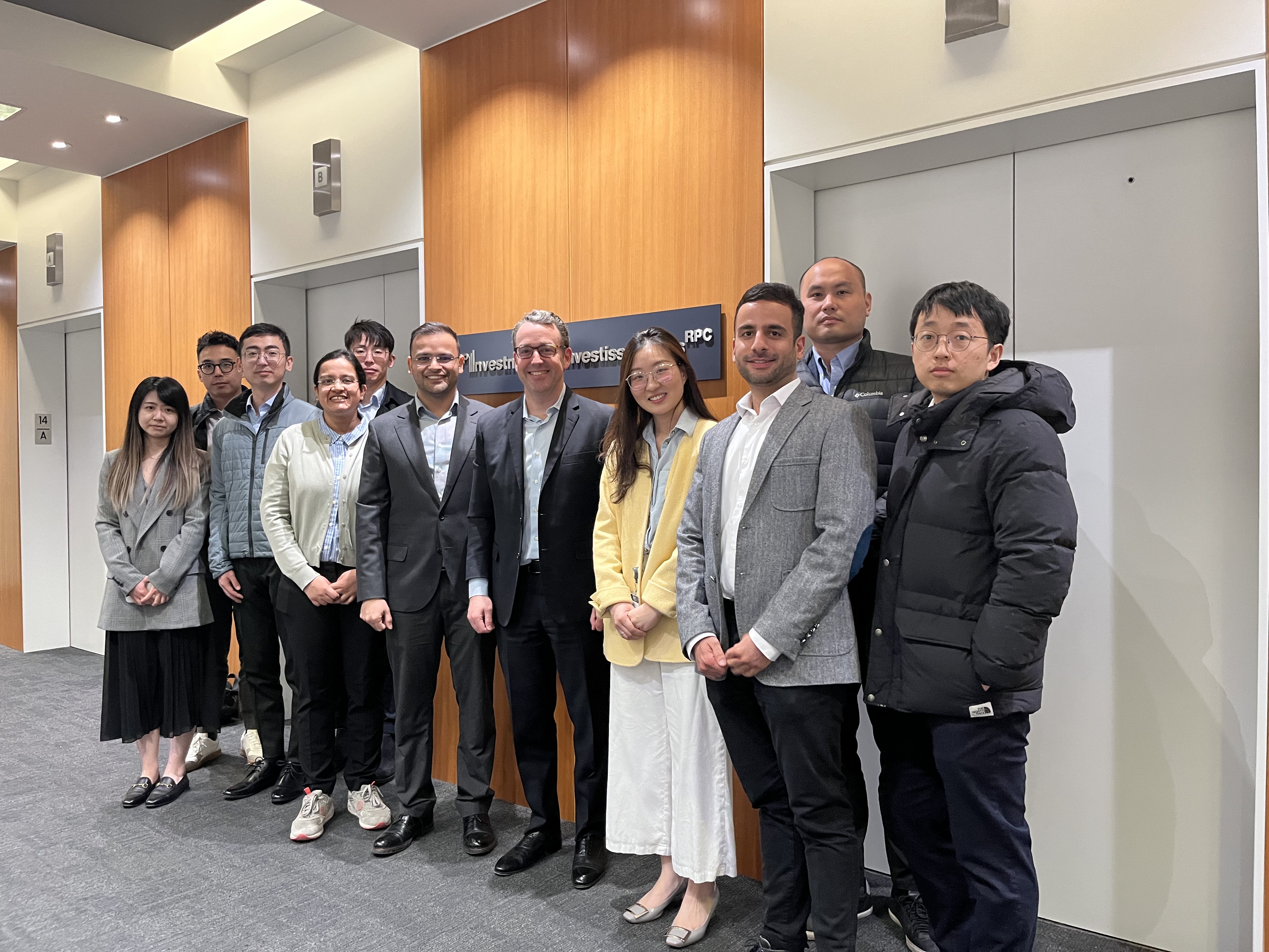 Ivy Pei with colleagues at CPP Investments in Toronto