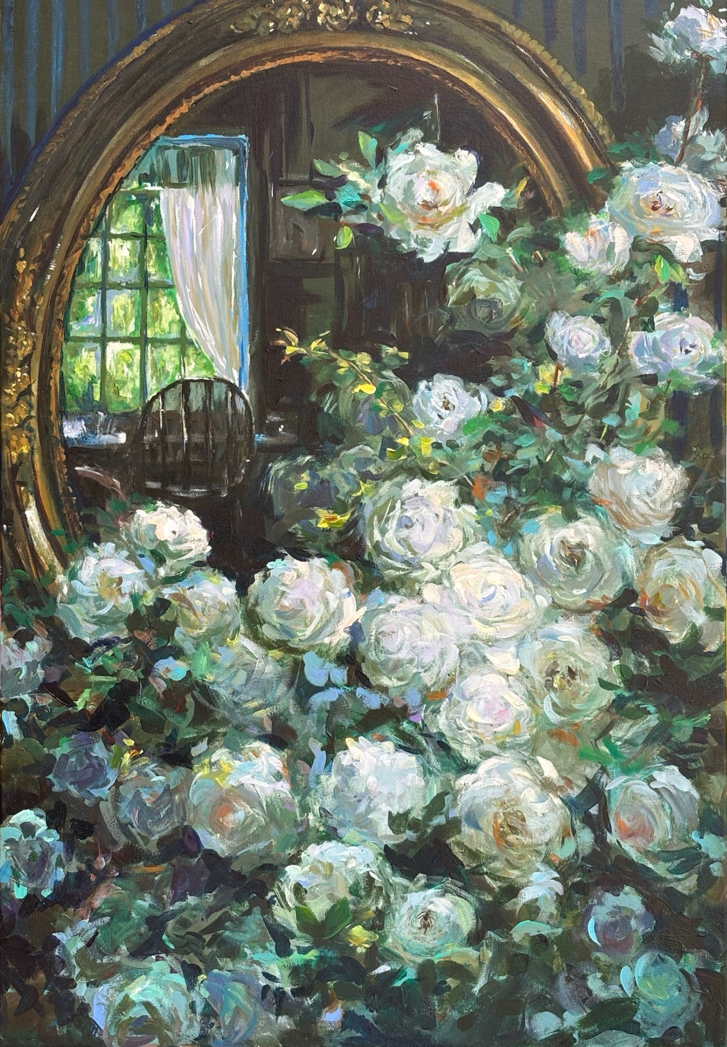 Copy study by Ivy Pei after Flowers and Mirror by Abbott Fuller Graves